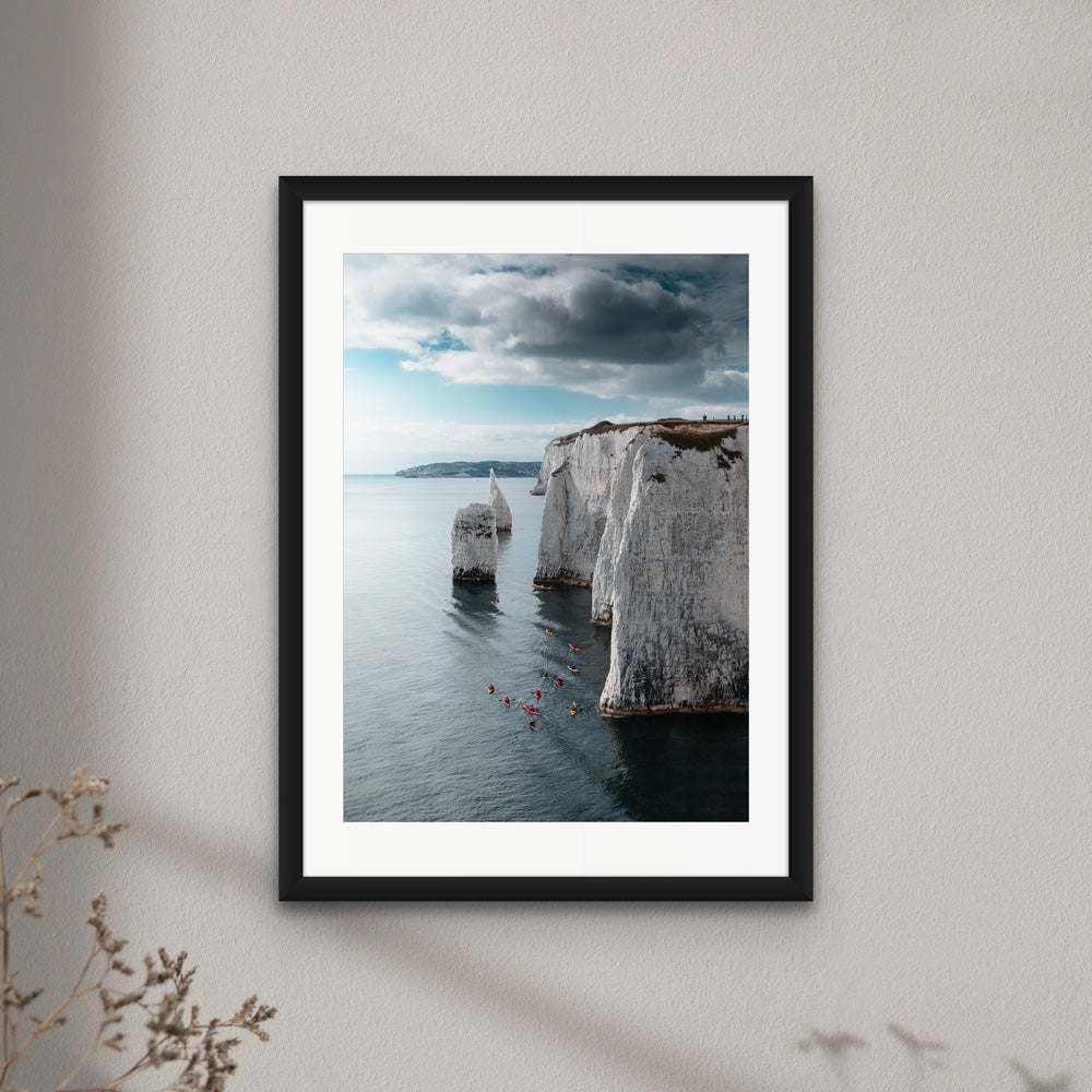 Kayaks at Old Harry Rocks